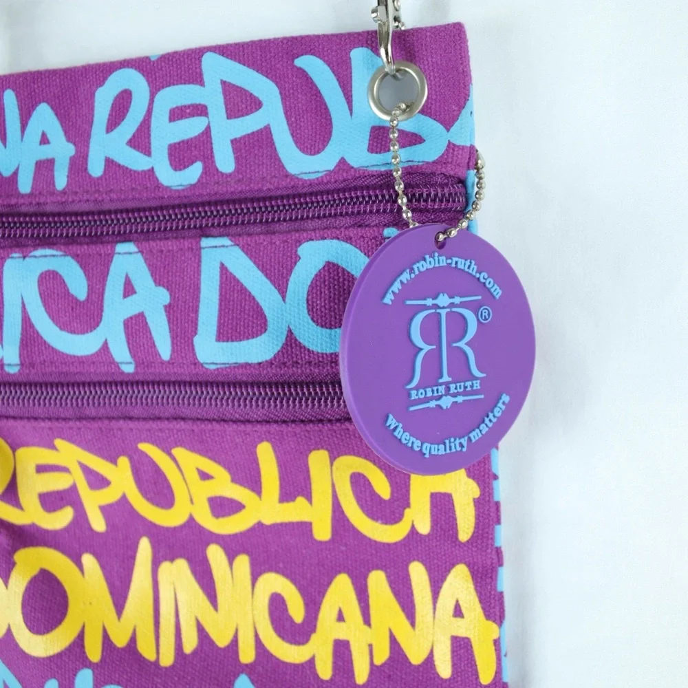 Robin‎ Ruth Purple Dominican Republic 2 Pocket Cross Body Purse - Like NEW